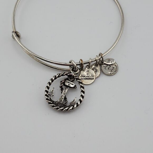 Alex and Ani Silver Anchor Bangle Bracelet - Picture 3 of 3